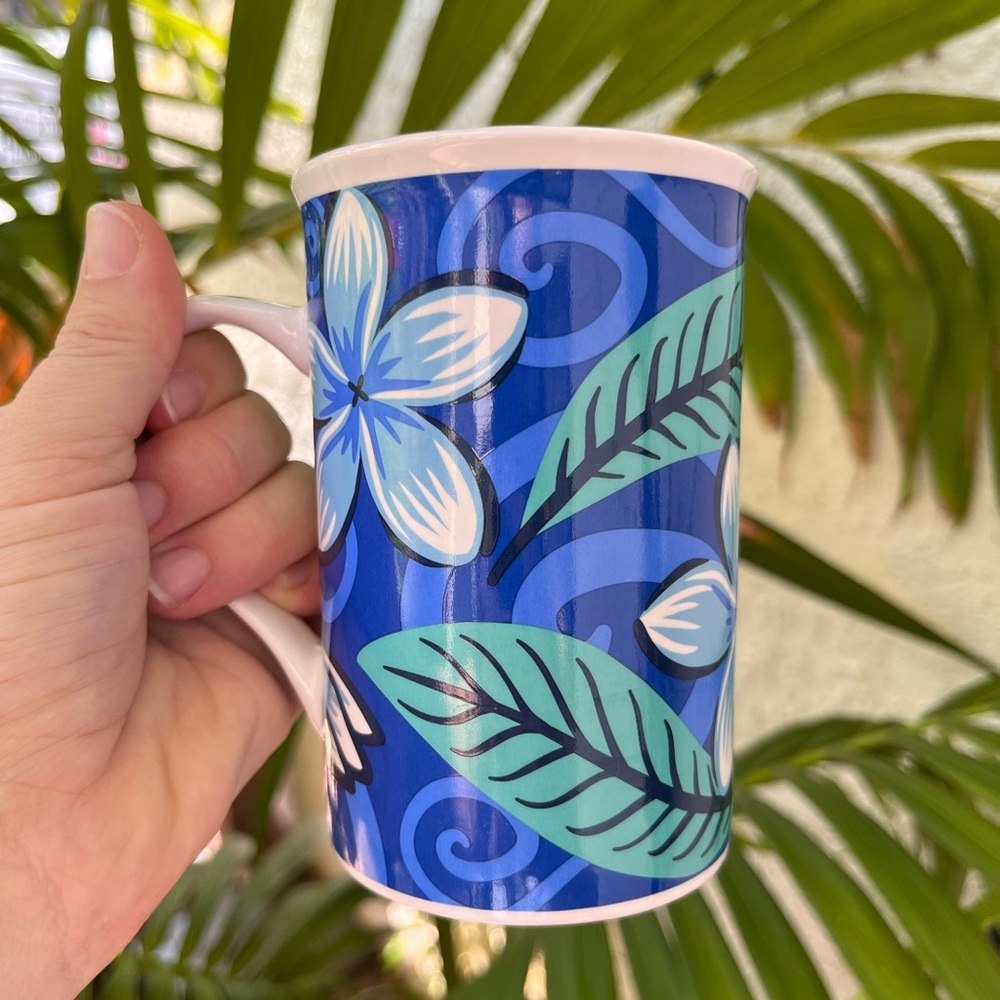 Island Heritage Blue Plumeria Mug